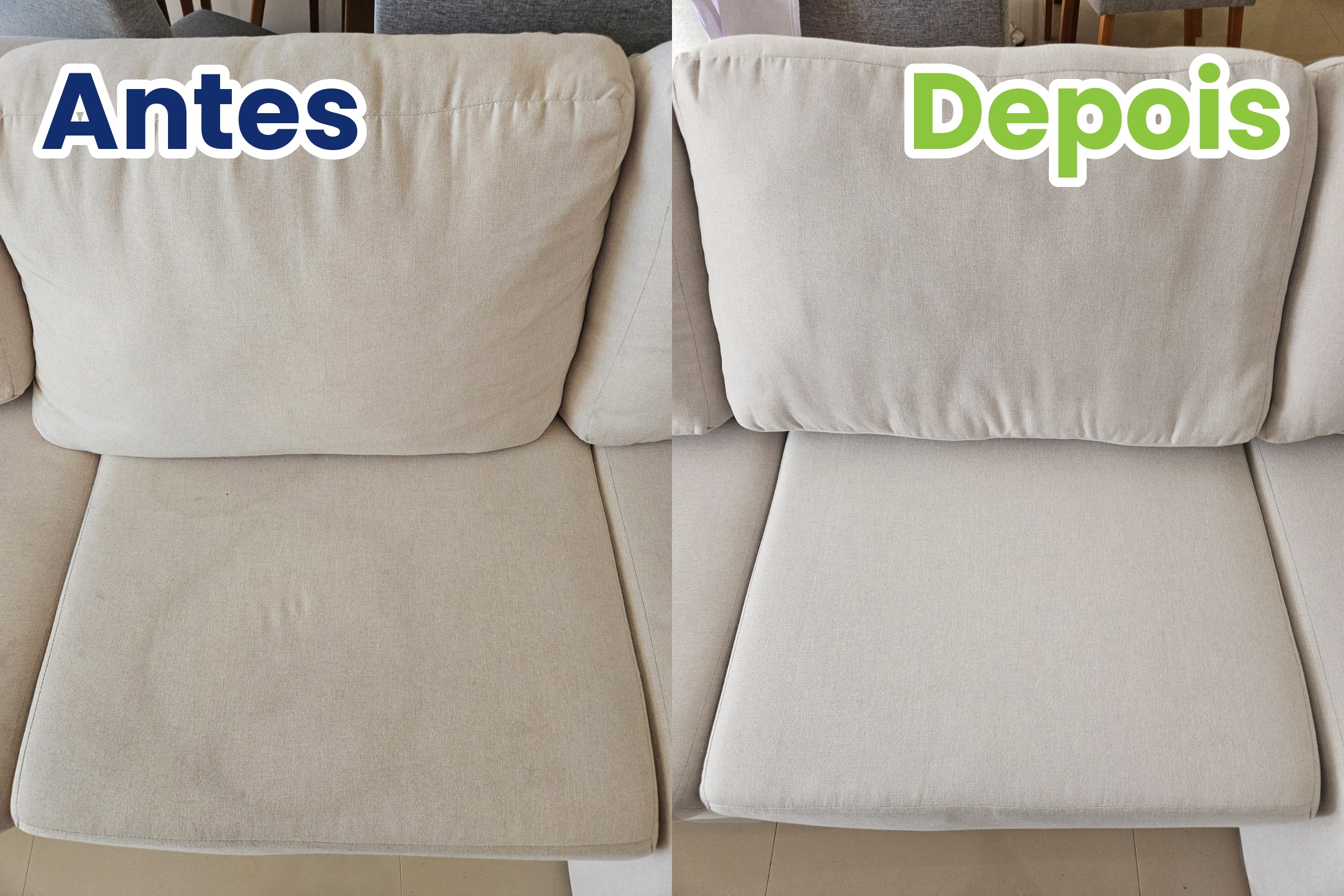 Almofada de Sofá - Antes e Depois
